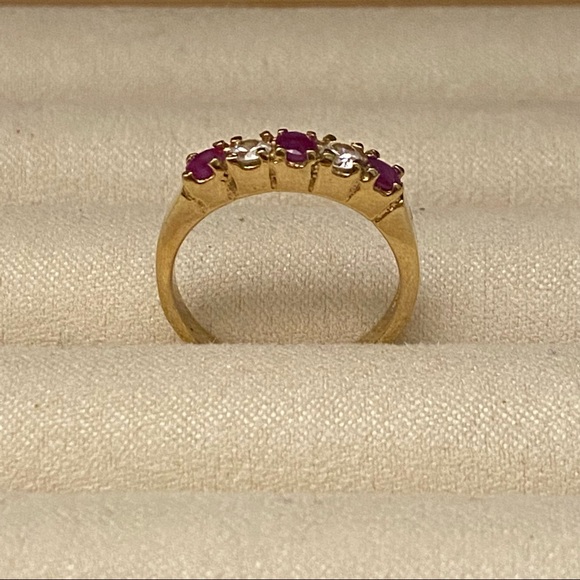 NWOT 14K Gold Plated Purple and Clear Crystal Stones - Picture 5 of 17